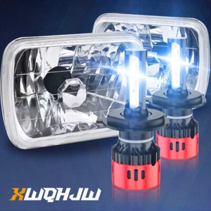 TWO(x2) 4x6" H4 Glass Headlights Conversion Halogen Semi Sealed Kit HID & LED - Picture 1 of 12