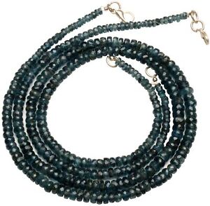 Natural Gem Green Kyanite 4 to 5.5 mm Size Faceted Rondelle Beads Necklace 17"