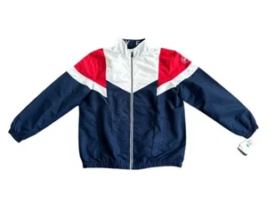 NWT Perry Ellis Color Block Red White & Blue Full Zip Windbreaker Jacket Size L - Picture 1 of 13