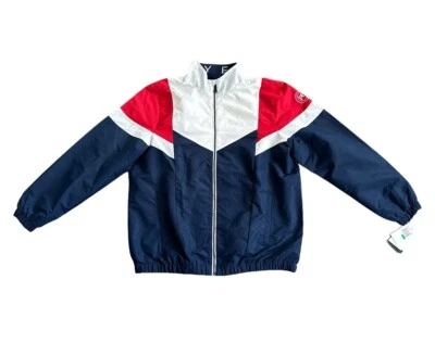 NWT Perry Ellis Color Block Red White & Blue Full Zip Windbreaker Jacket Size L - Image 1 of 4