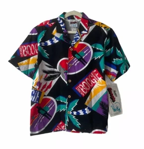 vintage morey boogie hawaiian shirt youth size medium 12-14 deadstock NWT 80s 🌴 - Picture 1 of 8