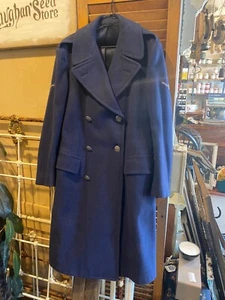 Vintage USAF Air Force Pea Coat Mens 37L Wool Navy Blue Overcoat - Picture 1 of 9