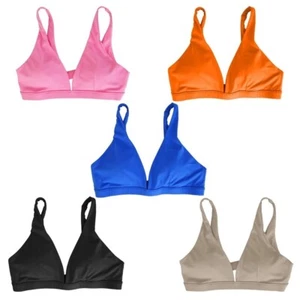 Women Padded Deep V-Neck Bra Sports Bras U-Shaped Back Sport Bras Sexy Soft Bras - Picture 1 of 8