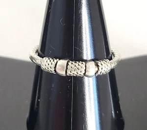 Vintage handgefertigter gewickelter strukturierter Bandring 925 Sterlingsilber Größe 6,5 - Bild 1 von 7