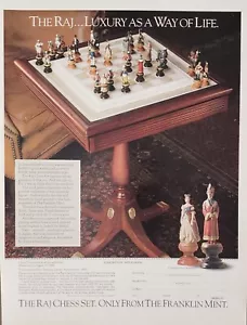 1988 The Franklin Mint The Raj Chess Set Mahogany Finish Print Ad - Picture 1 of 1