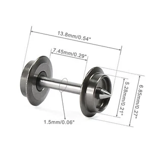 12 X Evemodel N Scale Metal DC Wheel Sets Metal Axle For Micro-Trains Line (MTL) - Picture 1 of 6