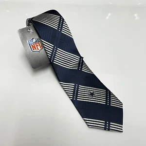 NFL Dallas Cowboys Skinny Blue/Silver Plaid Skinny Tie NWT - Picture 1 of 4