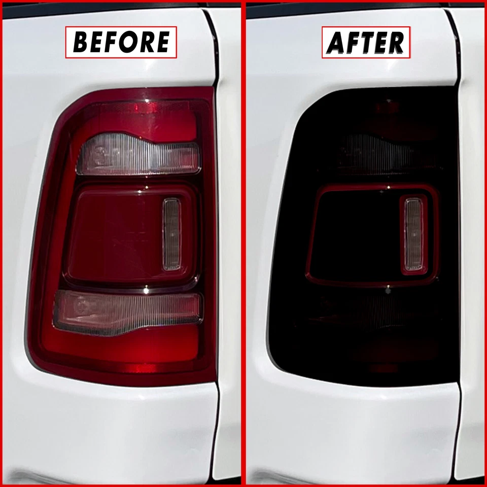 FOR 19-23 Dodge Ram 1500 Tail Light w/Sensor SMOKE Precut Vinyl Tint Overlays - Image 1 of 4