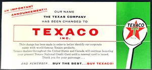 Texaco Inc. Öl Namensänderungsmitteilung April 1959 The Texas Company - Sammlerstück - Bild 1 von 2