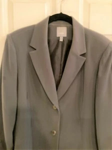 ak2 Anne Klein Sakko mit 2 Knöpfen klassische Passform anthrazitgrau Größe 14P - Bild 1 von 5