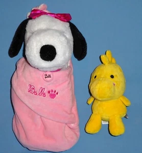Peanuts Plush Belle in Swaddle Pouch Blanket 10"-Hallmark Woodstock beanie 5"LOT - Picture 1 of 16