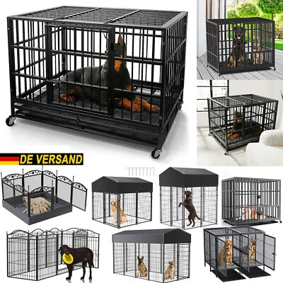 Hundekäfig XXXL Hundetransportkäfig Hundezwinger Hundegitterbox Scwerlast Metall - Bild 1 von 4