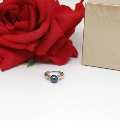 Anillo Plata Esterlina Perla de Tahití 1.9g Talla 6 RESCATE GATO Foto 1 de 2