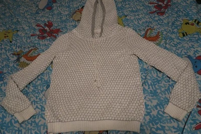 Suéter con Capucha Sleeping On Snow Angora Crema Metálico S Anthropologie Nido de Abeja Foto 1 de 4