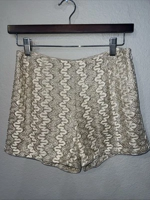 Mustard Seed Sparkle GOLD Lace High Waist Side Zip Lined Dance Party SIZE 4 - Image 1 of 4