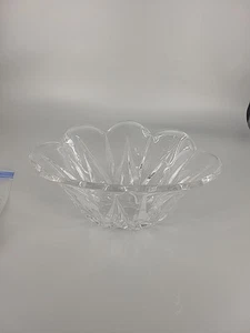 Lenox Lead Crystal Clear Bowl Scalloped Tulip Center Piece Fruit Bowl - Picture 1 of 9
