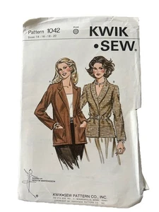 Vintage Kwik Sew Misses Blazer Jacket Plus Sizes 14-20 Uncut Pattern 1042 - Picture 1 of 2