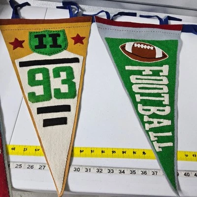 The Company Kids Sport Banner of Pennants Flags Football Theme Wool Blend - Image 1 of 4