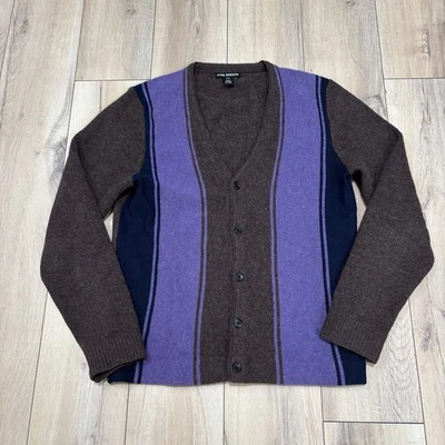 Club Monaco Lambswool Mens Button Down Cardigan Sweater Purp / Brown Size XS - Image 1 of 4