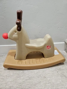 Clean EUC Rare Rocking Reindeer Step 2 HTF Christmas Holiday Toddler Toy Rocker - Picture 1 of 7