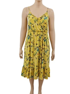 XL/44-46 Trägerkleid wadenlang OASIS gelb Blumen Muster Rüschen romantisch - Bild 1 von 6