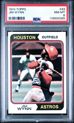 Jim Wynn 1974 Topps #43 PSA 8 casi nuevo-como nuevo Astros Foto 1 de 2