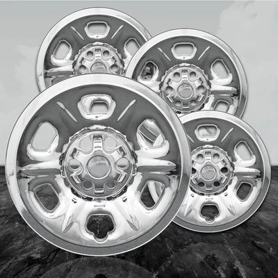 Kit de pele de roda cromada 15" compatível com 2005-2021 Nissan Frontier - Pacote com 4 ABS - Imagem 1 de 4