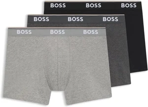 BOSS Herren Power Boxer Brief Long Baumwoll Cotton Stretch 3er Set grau schwarzM - Bild 1 von 7