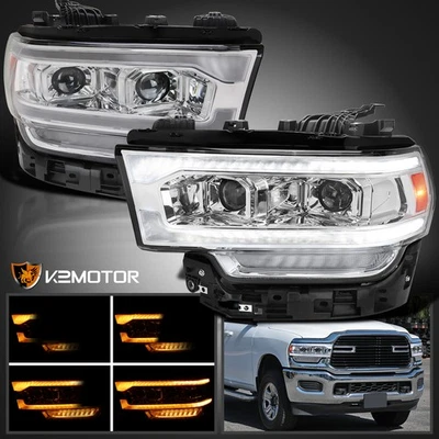 Fits 2019-2024 Dodge Ram 2500 3500 Switchback LED Signal Projector Headlights Foto 1 de 4