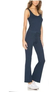 Monrow Rib Tank Jumpsuit Gr. M schwarz Bindegürtel minimalistisch Athleisure ärmellos - Bild 1 von 4