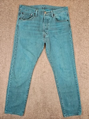 Pantalones de mezclilla ajustados Levi para hombre verde con botones 501 CT 34x30 (33x29) Foto 1 de 4