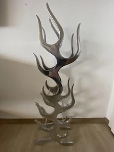 Modernes Design Weinregal FLAME Silber 9 Flaschen Flaschenhalter Flaschenregal - Bild 1 von 3