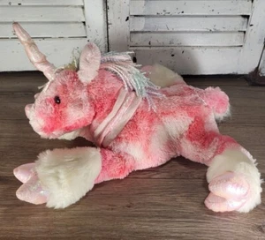 Animal Alley Toys R Us pink Unicorn Horse Stuffed Plush 2000 pastel rainbow mane - Picture 1 of 5