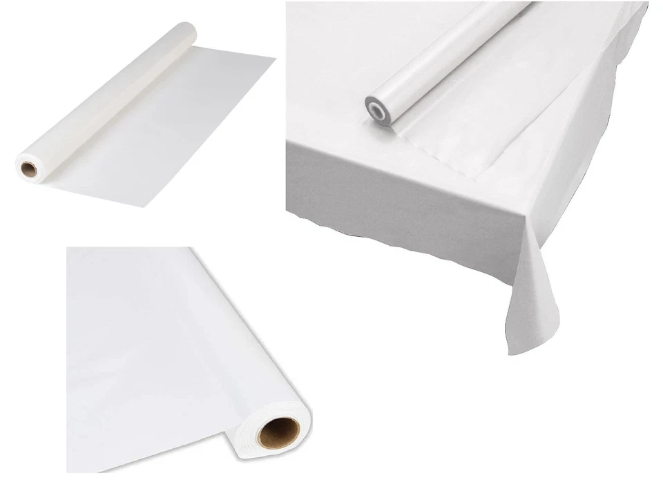 Disposable Tablecloth Party Banquet Table Cover Roll - 300 ft. x 40 in. (White) - Image 1 of 3