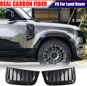 REAL CARBON Side Air Vent Fender Cover Trim Fit For Land Rover Defender 110 L663 - Picture 1 of 13