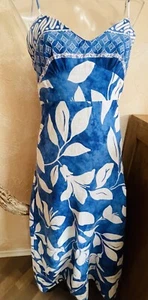 Maxikleid Sommerkleid Lang blau/weiss Leinen/Viskose Gr. XS S 🌸NEU🌸 - Bild 1 von 11
