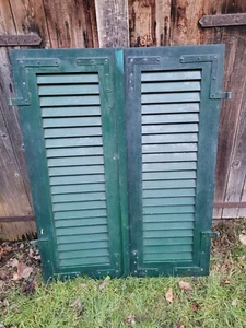 1 Paar Fensterladen - Holz - gebraucht - Höhe 115,5 cm, Breite 44 cm - Bild 1 von 17