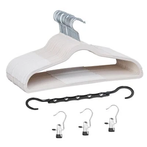 25PCS Non Slip Plastic Clothes Hangers 360 Swivel Hook Space Saving Hangers - Picture 1 of 7