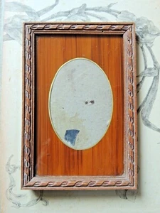 Ancien Cadre en bois pour portrait - rectangle - vintage 15,5 x 10,5 cm - Picture 1 of 2