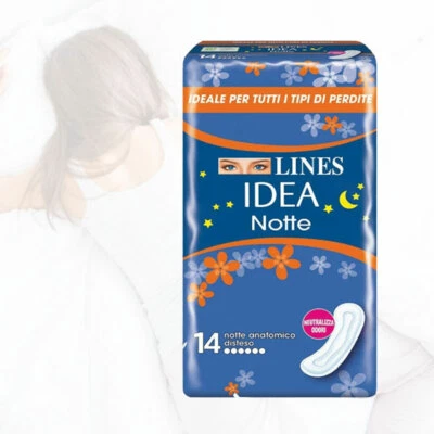Lines idea notte assorbenti donna anatomico disteso neutralizza odori 14 pezzi