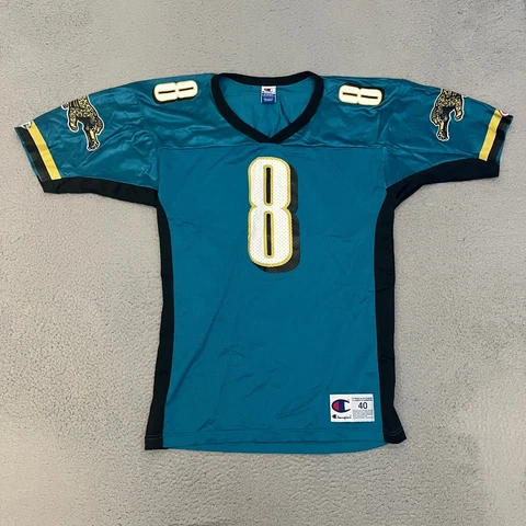 Mark Brunell #8 Size 40 Jacksonville Jaguars Champion Jersey Blue Cover