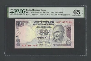 India 50 Rupees 2009 P97o Uncirculated Grade 65 - Picture 1 of 2