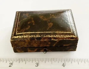 Antique Art Nouveau Leather? Jewelry Box , Earrings - Picture 1 of 4