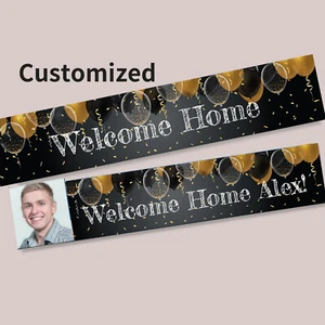 Congrats Party Balloon Welcome Home Back Hanging Banner Decorations PERSONALISED - Bild 1 von 2