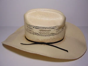 Size 6 5/8 53 Justin 10x Cowboy Hat 10x Straw Cowboy Hat Milano Made in Mexico - Imagen 1 de 19