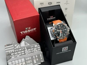 TISSOT Seastar 1000 Chronograph Orange Strap Men's Watch T120.417.17.051.01 - Picture 1 of 14