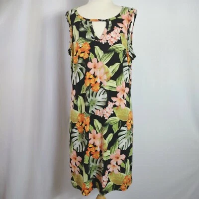 Rockmans Womens Size L Multicoloured Floral Fern Sleeveless Cut Out Neckline  - image 1 of 4