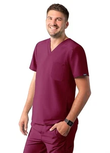 Adar Addition Scrubs For Men - Modern Multi Pocket V-Neck Scrub Top - Picture 1 of 112