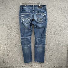 BKE Buckle Carter Jeans Mens 34 R Fit 34x32 Straight Leg Blue Denim Pants Cowboy