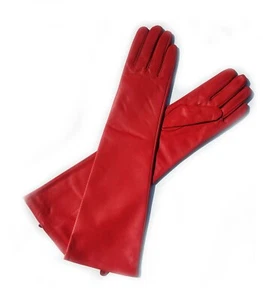 Women Winter New Real Sheep Leather Plain Style Elbow Long Gloves Multi Colors - Picture 1 of 33
